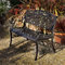 Lazy Susan Rose Gartenbank in Antik Bronze ohne Sitzkissen | Sandguss-Aluminium | Wetterfest | Rostfrei | Wartungsarm | 3 Jahre Garantie