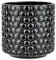 Nordring Retro Übertopf Vintage Pflanztopf für Zimmerplanzen Blumentopf Dotty M (12,5 cm ø), schwarz, Keramik