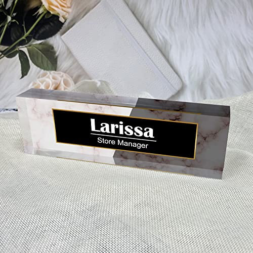 Schreibtisch-Namensschild, personalisierbar, Acrylblock, Namensschild für Schreibtische, Büro, individuelles Schreibtisch-Dekorationsgeschenk
