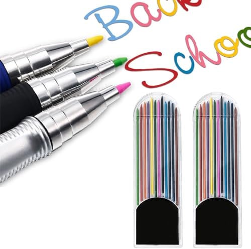 Bleistiftminen für Zimmermannsbleistift, Tischler Bleistift Ersatzminen für Pica Dry Minen, Mine Ersatz, Solide Tieflochmarker Minen Konstruktion für Architekt Zeichnen (24pcs-2,0mm)