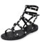 IF Fashion Scarpe Sandali Gladiatore Stivali Estivi da Donna Con Borchie Pelle Sintetica YE-701 nero N.41