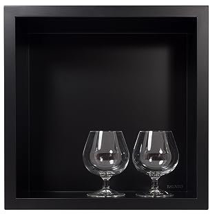 BALNEO Wall-Box ONE Niche de Douche Inox Noir 30x30x10cm, Niche de Douche Murale Noire, Etanche, Installation de Niche Flexible, Niche Pour Ustensiles de Salle de Bain, Sans Carrelage