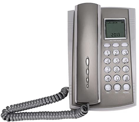 KX-T071CID Schnurgebundenes Telefon mit Anrufer-ID, Wandmontierbares Festnetztelefon für Home-Office-Hotel, Grau