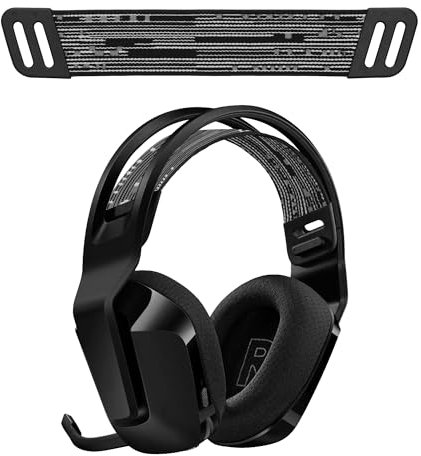 kwmobile Diadema Repuesto Compatible con Logitech G733 / G335 / G535 Diadema - Banda de Repuesto para Auriculares de Gaming - Headbanda Elástica - Negro/Blanco