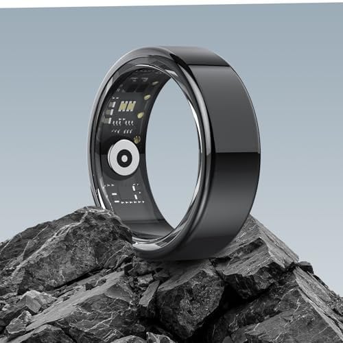 DEKELIFE Smart Ring Herren Damen, Smartring Fitness Tracker Schlafmonitor Schrittzähler Herzfrequenz SpO2, Fitnessring 100+ Sportmodi IP68 Wasserdicht Sport Smartringe Android iOS, Size 11, Schwarz