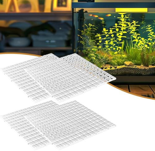 Cubierta para pecera, campanas de acuario, 4 paneles de rejilla, tapa de acuario de 30 x 30 cm, cubierta de policarbonato para acuario, placa de filtro de acuario, terraza de , tapa de terrario