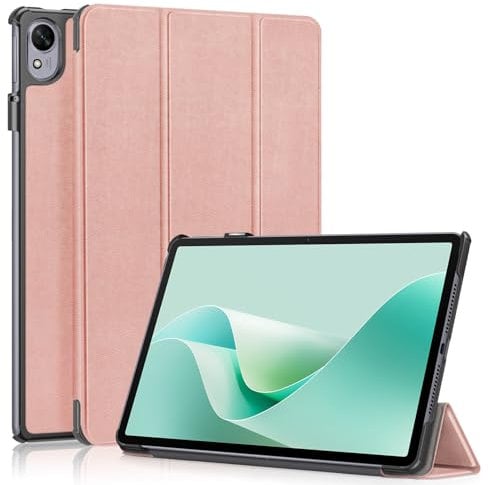 XFDSFDL® Protective Cover for Huawei MatePad S TGR-W09 (11.5 Inch) Ultra Thin PU Leather Flip Case with Auto Wake/Sleep Tri-fold Stand Holster Device Shell Rose Gold