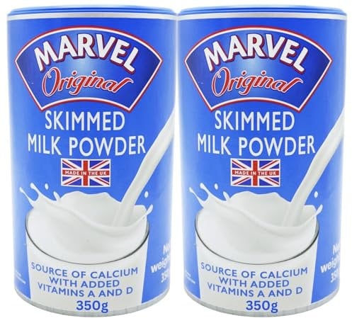 MARVL SKIMMED MILK POWDER 2x350G Mega Pack Deal | Great Source of Vitamins A&D and high in protein | Great in tea and coffee