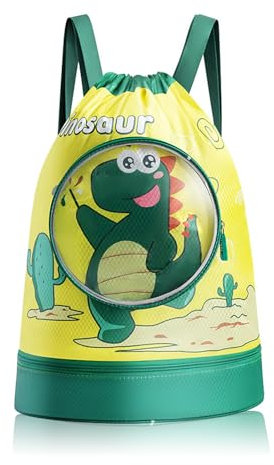 AffeGifts Mochila Cuerdas Infantil, Mochila Piscina Infantil Mochila niño Deporte niño separación Seca y húmeda Bolsa Cuerdas infantils Paquete Playa PE para Deportes y Fitness para niñas (Verde)