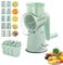 Roarrave 5 in 1 Food Chopper, 5 in 1 Rotary Grater, Rotating Cheese Grater with Handle, Multifunctional Vegetable Cutter Slicer, Easy to Clean Kitchen Gadgets (Green)