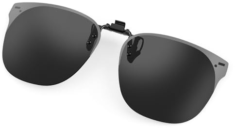 Kiiwah Clip Sole per Occhiali per Uomo e Donna, UV400 Flip Up Lenti da Sole Sovrapponibili Copri Occhiali 180 Gradi Clip On Occhiali per Attività All'Aperto, Guida e Pesca