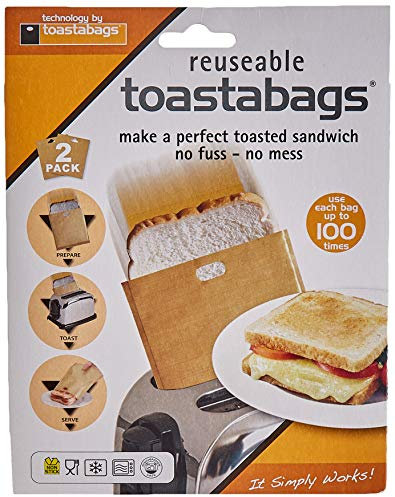 Toastabags Toasterbeutel, Doppelpack, 100-mal verwendbar, Gold