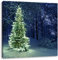 Pixxprint Leuchtender Weihnachtsbaum, Größe: 70x70, Leinwandbild Quadratisch, Wandbild, Kunstdruck, fertig bespannt