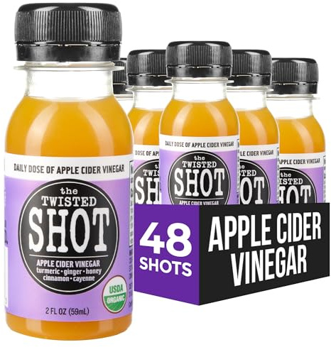 The Twisted Shot Apple Cider Vinegar Wellness Shots, 2 oz (Pack of 48)