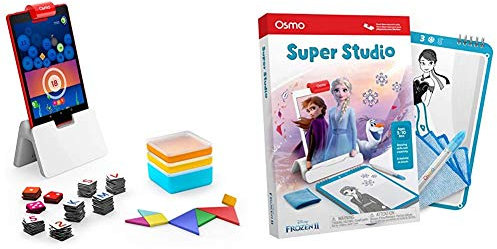 Osmo Plastic Genius Starter Kit for Fire Tablet Ages 6-10 & Plastic Super Studio Disney Frozen 2 Learn to Draw Ages 5-11