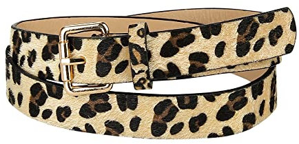 Allegra K Damen Leopardenmuster Kunstleder Casual Taillengürtel Gürtel Kamel 73-88cm/29-35