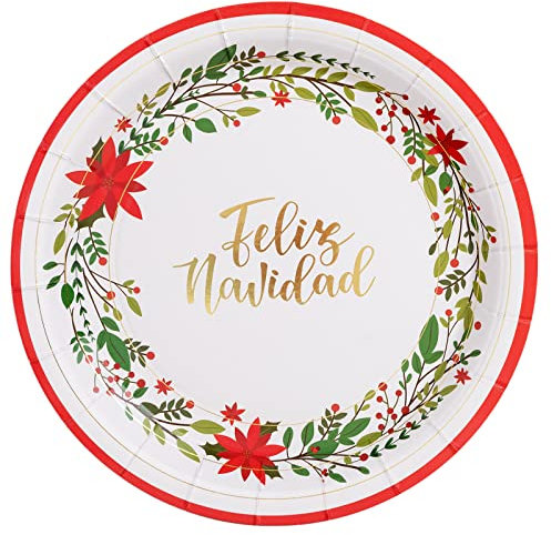 Horeca Collection Colección Vajilla de Cartón Navidad Flor de Pascua (Plato)