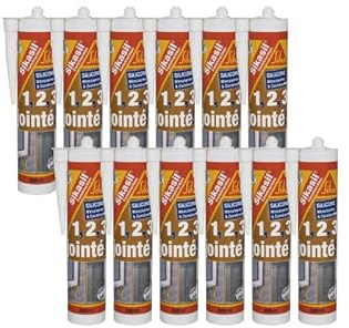Lot de 12 mastics silicone SIKA Sikasil construction - Transparent - 300ml
