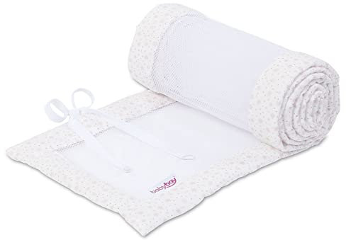 babybay Nestchen Mesh passend für Modell Boxspring XXL, weiß Glitzersterne rosé