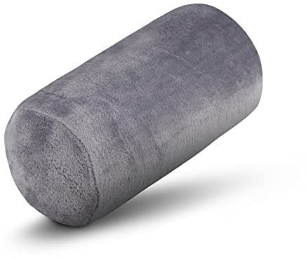 Bestlivings Kuschelig weiche Nackenrolle (Ø16cm x 30cm / Anthrazit) für unterwegs - kompakt und leicht, perfekt für Flugreisen oder Lange Autofahrten