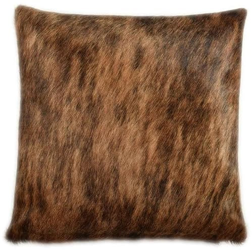 Kuhfelle Online & Nomad KUHFELL Kissen HÜLLE Kissenbezug 40 x 40 cm Braun Exotisch BEIDE Seiten AUS ECHTEM KUHFELL
