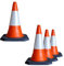 Large High Visibility Self Weighted Wind Resistant Portable Heavy Duty Reflective Orange Safety Traffic Cones 75cm (3)