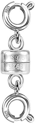 ALEXCRAFT Magnetverschluss Doppel verschluss, Sterling Silber 925 Magnet Schmuckverschluss Kettenverschluss Halsketten Armbänder Verbinde Verschluss Silber 925 Magnet Kettenverlängerung