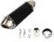 Vanwoke Universal Motorrad Auspuff 38-51mm, Universal Motorrad Schalldämpfer mit abnehmbarem DB Killer, schwarzer Klein Hexagon Oblique Tail Refit Auspuff für Motorräder, Mountainbikes und Roller