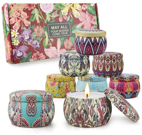 Yinuo Candle Geschenke für Frauen, Duftkerzen Geschenkset für Frauen, 8 * 5,56 Oz Sojawachs Aromatherapie Kerzen für Muttertag,Weihnachten,Geburtstag, Valentinstag, Bad, Yoga