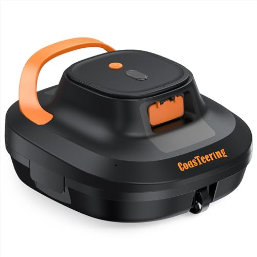 CoasTeering Robot Limpiafondos Piscina sin Cable, Aspirador Piscina Dura 120 Minuto, Succión Potente, Estacionamiento Automático, Robot Piscina para Piscinas Planas sobre el Suelo de hasta 120 m²