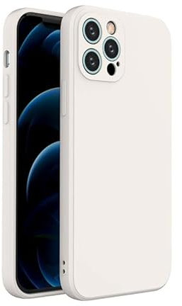 SB SalehBrothers Soft Liquid Colourful Silicone TPU iPhone Case for 13 and 14 Series. [Soft Touch, Anti-Scratch, Shockproof, Dustproof, Non-Slip (Off white, iPhone 14 plus)