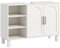 HOMCOM Meuble sous lavabo, Meuble de Salle de Bain, avec Placard à Deux Niveaux, 2 Portes, étagères réglables, sur Pieds, en Bois, 90 x 30 x 63 cm, crème