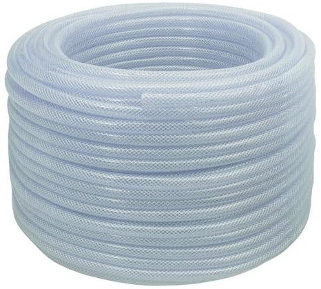 Clear/Blue Braided Fuel Hose Transparent PVC Tubing - Reinforced with braiding, This Fuel Pipe is Engineered to Handle Higher pressures, Transporting Fuels and Other fluids (5M_19mm*25mm)