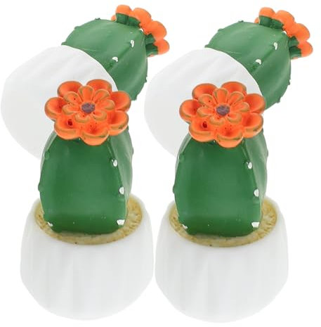 Toyvian 4pièces Lot de Mini Cactus Artificiels Pot Décor De Bureau Et Maison Ornements Végétaux Faux