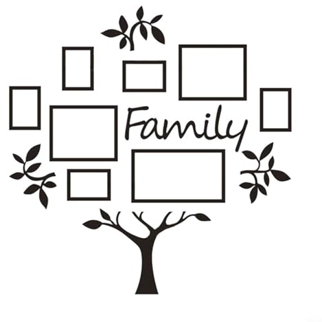 Entgoinggo Baum Wandaufkleber, Familienbaum Fotorahmen Aufkleber Wandaufkleber Collage Wandhalterung Dekor Home Display für Familienfotos, einfach anzubringen