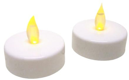BURI Jumbo LED-Teelichter 2er-Set mit Batterien Kerze elektrische Teelichter Kerzen