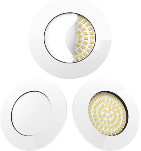 Scandinavian home 3er Set LED Einbaustrahler 230V 4,5W Warmweiß 60mm - 70mm I Badezimmer geeignet I CRI 90 500lm 3000K 68mm I Weiß-Glänzend mit Milchglas I LED Spot Deckeneinbauleuchte flach