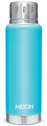 Milton Insulated Water Bottle 10 oz (300 ml) Stainless Steel Double Walled Vacuum Flask Hot and Cold Drinks, Leak Proof Simple Screw Lid, Office, Gym, Elfin 300 Light Blue