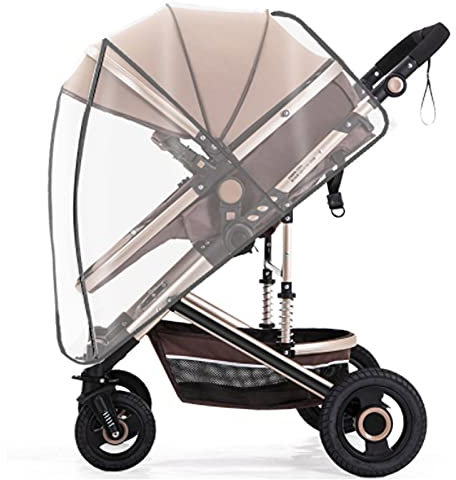 Spldsun Universal Kinderwagen Regenschutz, Universal Komfort Regenschutz, Regenschutz Buggy, für Kinderwagen und Sportwagen, gute Belüftung und keine Umweltverschmutzung