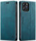 LOLFZ Wallet Case for iPhone 13 Pro Max, Magnetic Flip Leather Case with RFID Block Card Slots Kickstand Shockproof Protective Cover Compatible with iPhone 13 Pro Max 6.7 Inch - Blue