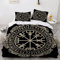 Viking Bettwäsche 135x200cm 3D Drucken Viking Magischer Runenkompass Drache Bettbezug Set Weich Microfaser Bettbezug für Kinder Jungen Mädchen Erwachsener 3 Teilig Hypoallergen Bettwaren