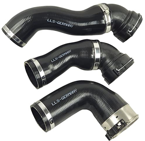LLS-GERMANY 3x Ladeluftschlauch kompatibel mit BMW (E60, E61) 5er | 525d (177 PS) 530d (218 PS) SET, 2497-2993 ccm, 177-286 PS, einbaufertig, OEM 11617799401, 11617799402, 11617796294