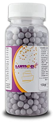 Lumea Zuckerperlen, essbar, bis zu 7mm, 130g, Backzubehör Tortendekoration Streusel Muffins Cupcake (Silber)