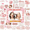 AIBAOBAO 30th Birthday Inflatable Selfie Frame Blow Up +39Pcs Party Prop, Pink and Rose Gold Birthday Party Decorations for Girls Decor Supplies Womens Gift, Funny Family Holiday Theme Kit