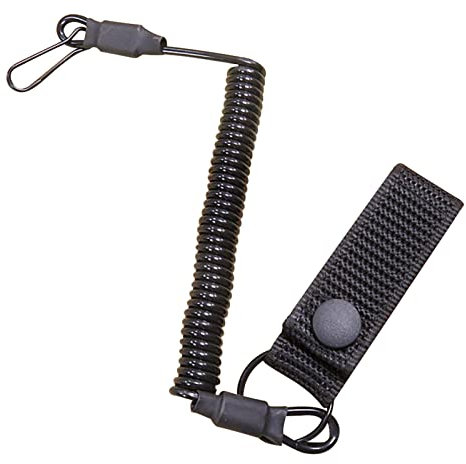 ZARADU Tactical Lanyard Spiral SchlüSselanhänger,Karabiner Schwarz Tactical Lanyard,Elastisch Angeln Lanyards,Tactical Lanyard Wiederverwendbar,für Angeln,Wandern,Jagen,Bergsteigen