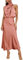 MIRGLER Robe longue élégante et formelle à col montant en satin élastique taille haute pour femme, Robe cérémonie, Rose cuite, Taille S
