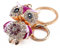 BORDSTRACT Porte-clés Hibou Porte-Bonheur Doré, Accessoire en Cristal Strass étincelant pour Sac Ou Voiture, Décoration De Clé élégante