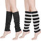 Stulpen damen, Beinwärmer Socken Schwarz und Weiß Streifen Knöchelwärmer Weiche Schwarz Gestrickte Beinwärmer Cosy High Boot Manschetten für Mädchen und Damen (beinwärmer, Schwarz,Schwarz und Weiß)