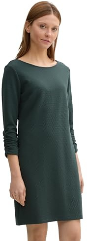 TOM TAILOR Denim Damen Mini Kleid mit fixierten Raffärmeln