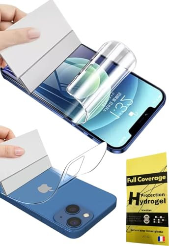 WardSan [4 piezas para iPhone 11 de 6,1 – 4 protectores de hidrogel (2 delanteras y 2 traseras) 3D integrales | Antigolpes, compatible con carcasas | Película protectora TPU flexible | Mejor que un